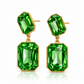 Ατσάλινα Σκουλαρίκια Emerald Glow – Χρυσό