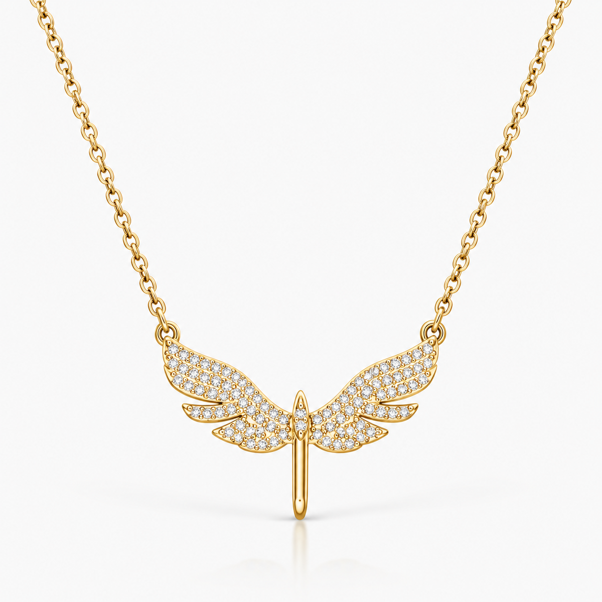 Ατσάλινο Κολιέ Angel Wings – Χρυσό