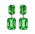 Ατσάλινα Σκουλαρίκια Emerald Crystal – Ασημί